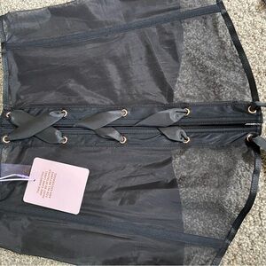 NWT Savage X Fenty Black Sheer Wallflower Lace Up Skirt